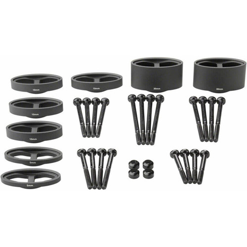 Kit de Cales de Réhausse pour Prolongateur VUKA AERO C1 - Composite/Incl. Cales 2x10, 4x10 & 2x30mm & Visserie - Matte Carbon