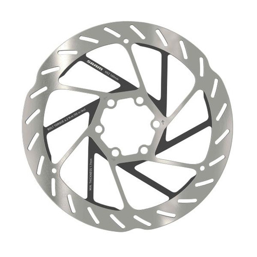 DISQUE HS2 ARRONDI 6 TROUS ARGENT / NOIR 160MM
