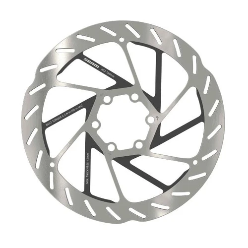 DISQUE HS2 ARRONDI 6 TROUS ARGENT / NOIR 160MM
