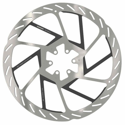 DISQUE HS2 ARRONDI 6 TROUS ARGENT / NOIR 220MM