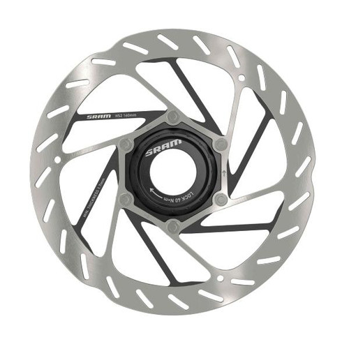 DISQUE HS2 CENTERLOCK ARRONDI ARGENT / NOIR 160MM
