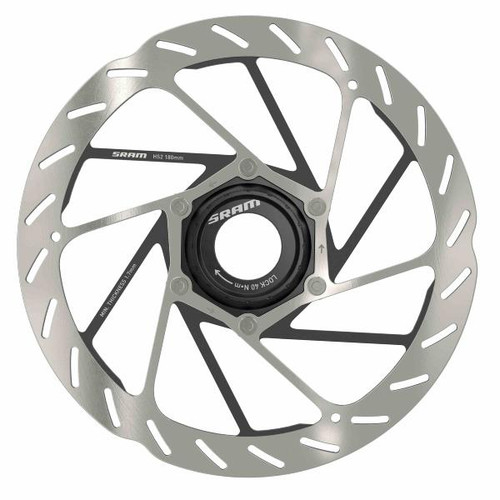 DISQUE HS2 CENTERLOCK ARRONDI ARGENT / NOIR 180MM