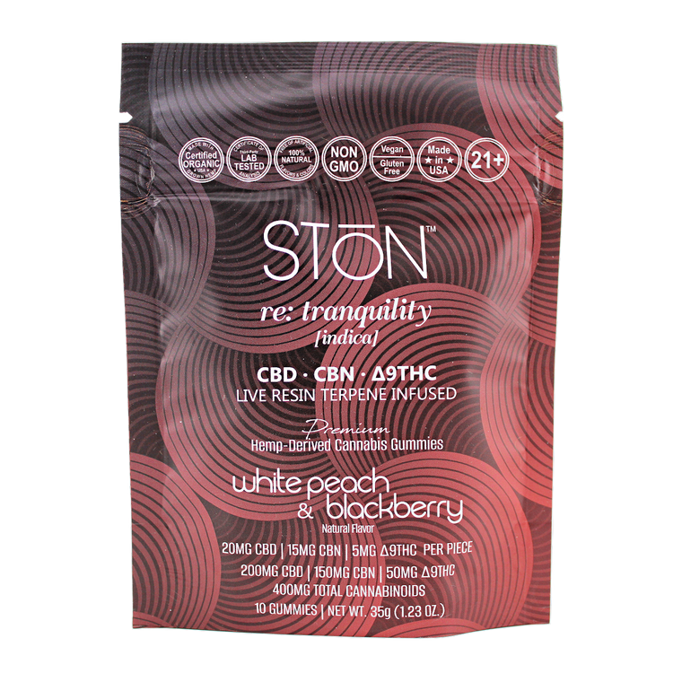 STōN Tranquility Gummies | CBD · CBN · Δ9THC | Indica