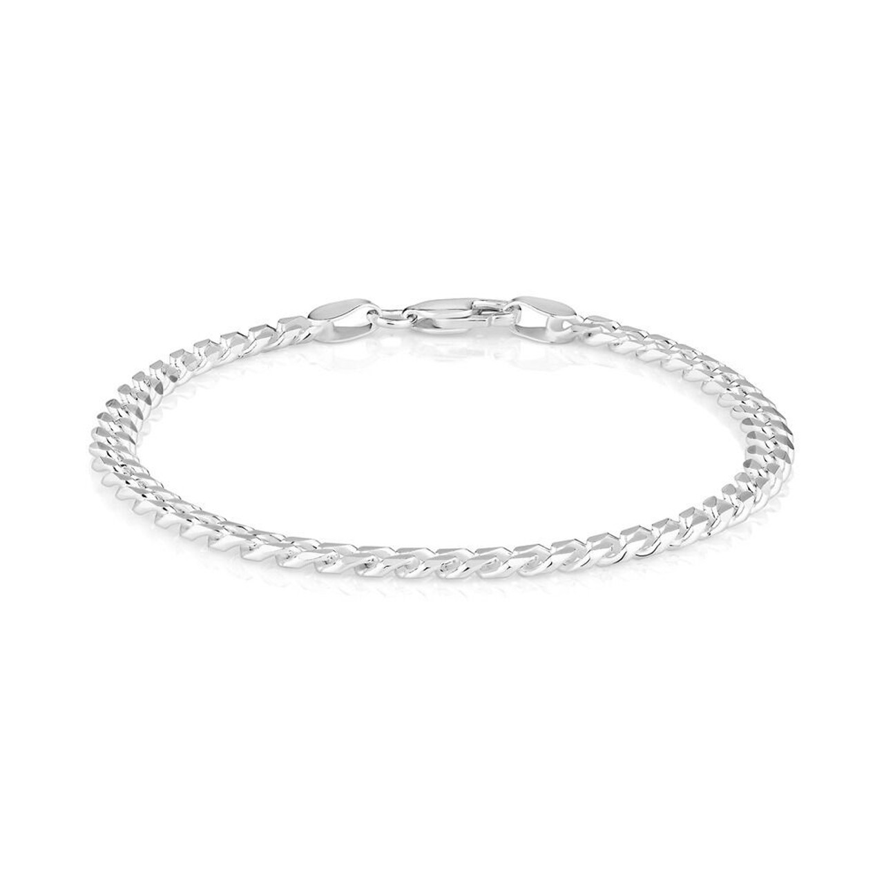 Sterling Silver Curb Bracelet / Chain with Lobster Lock Clasp - 4.5mm / 120