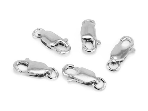 Sterling Silver Lobster Claw w Ring - 8mm - 14mm - Pack of 12