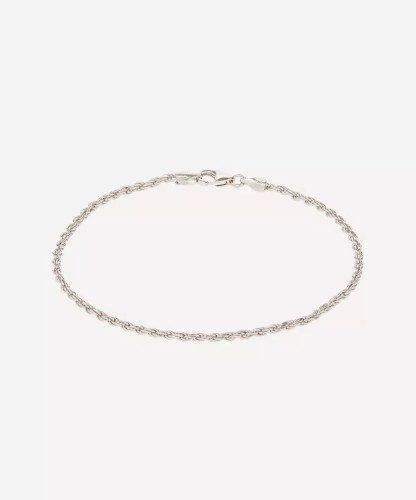 Sterling Silver Rope Bracelet with Spring Lock Clasp - 1.4mm / 030