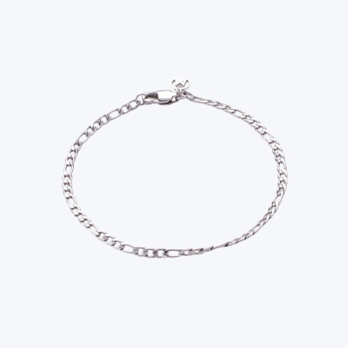 Sterling Silver Figaro Bracelet with Lobster Lock Clasp - 3.8mm / 100