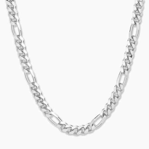 Sterling Silver Figaro Chain with Lobster Lock Clasp - 13mm / 350