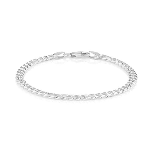 Sterling Silver Curb Bracelet with Lobster Lock Clasp - 4mm / 100