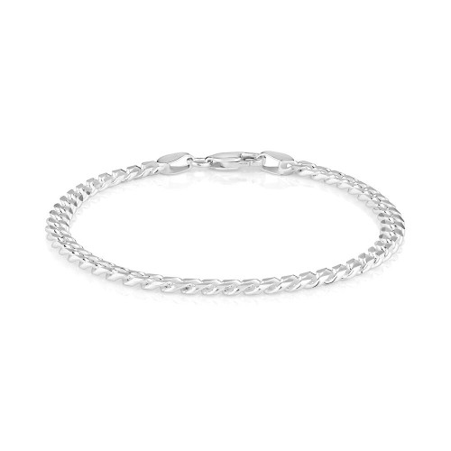 Sterling Silver Curb Bracelet with Lobster Lock Clasp - 4.5mm / 120