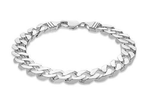 Sterling Silver Curb Bracelet with Lobster Lock Clasp - 9mm / 250