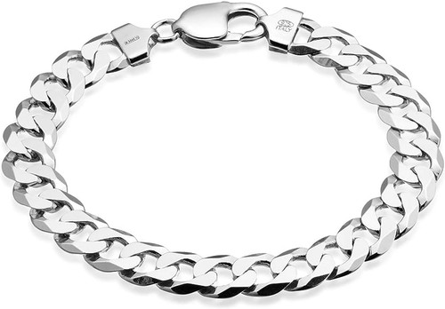 Sterling Silver Curb Bracelet with Lobster Lock Clasp - 10.7mm / 300