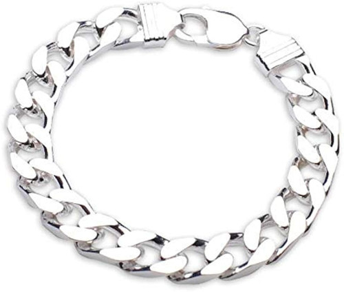 Sterling Silver Curb Bracelet with Lobster Lock Clasp - 17mm / 500