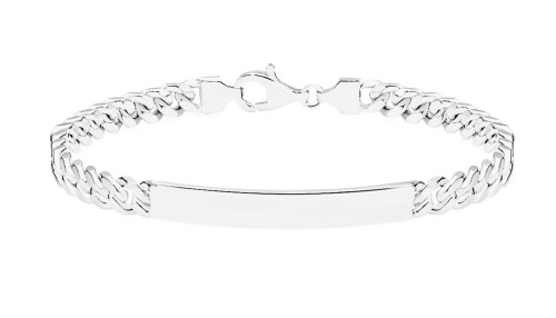 Sterling Silver Curb ID Bracelets w Lobster Claw Clasp - 200/8.0mm