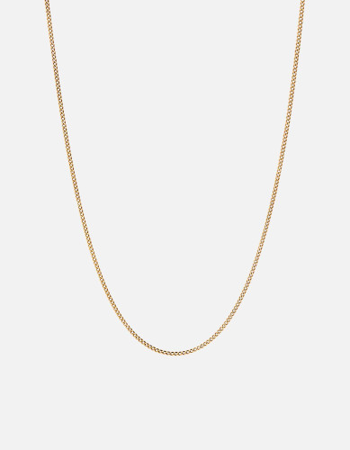 14kt Gold Solid Regular Cuban Chain w Box Lock - 2.2mm