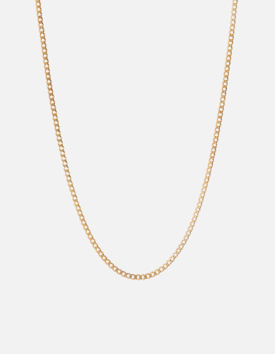 14kt Gold Solid Regular Cuban Chain w Box Lock - 3.2mm