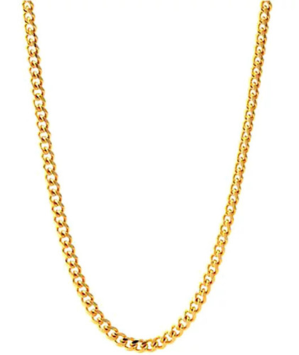 14kt Gold Solid Regular Cuban Chain w Box Lock - 6.9mm