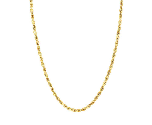 14kt Gold Solid Rope Chain w Lobster Claw - 2.8mm