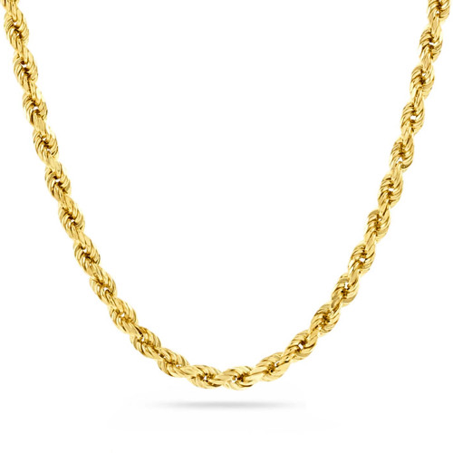 14kt Gold Solid Rope Chain w Lobster Claw - 3.9mm