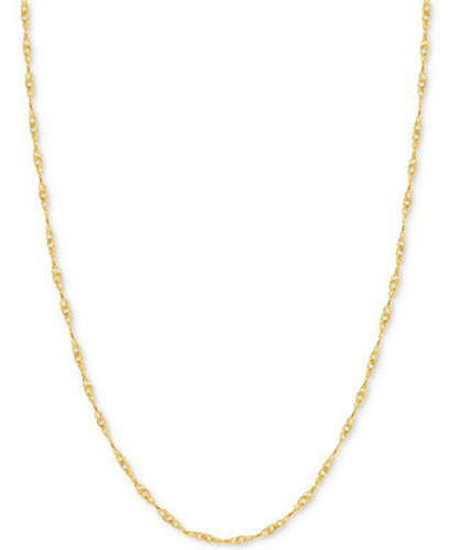 14kt Gold Solid Singapore Chain w Spring Lock - 1.5mm
