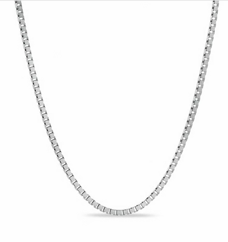 14kt Gold Solid Box Chain w Spring Lock - 1.2mm
