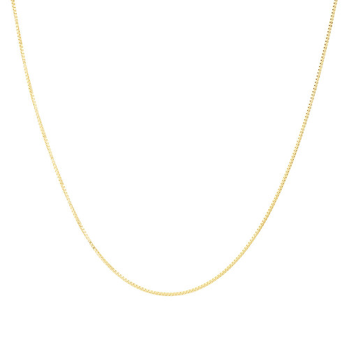 14kt Gold Solid Box Chain w Spring Lock - 0.5mm