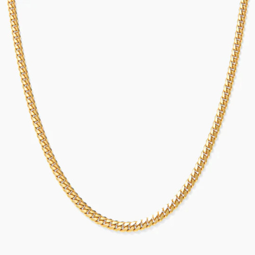 10kt Gold Solid Miami Cuban Chain w Box Lock - 5mm