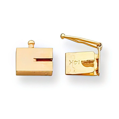 10kt Yellow Gold Rectangle Box Clasp - Multiple Sizes - Pack of 12