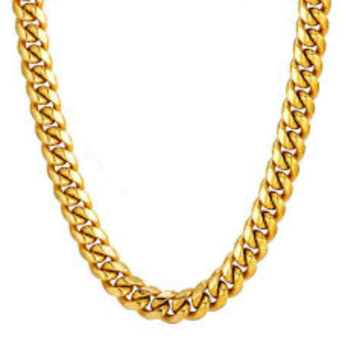 10kt Gold Hand-made Solid Miami Cuban Chain w Box Lock - 21mm