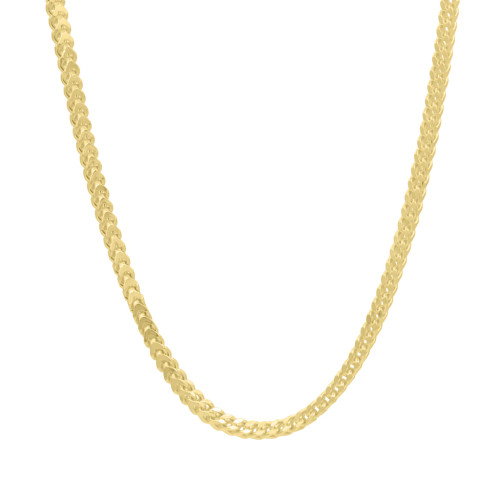 10kt Gold Hollow Franco Chain w Lobster Claw Lock -  3.1mm
