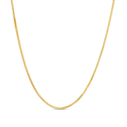 10kt Gold Solid Box Chain w Spring Lock - 1.2mm