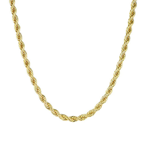 10kt Gold Solid Rope Chain w Lobster Claw - 3.9mm