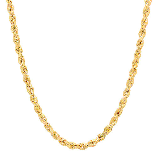 10kt Gold Solid Rope Chain w Lobster Claw - 5.3mm