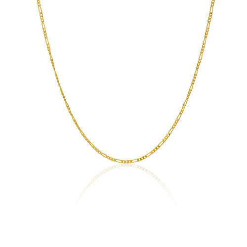 10kt Gold Hollow Figaro Chain w Lobster Claw - 1.9mm