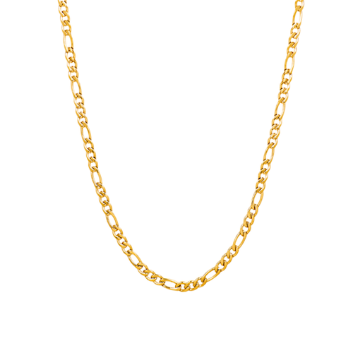 10kt Gold Hollow Figaro Chain w Lobster Claw - 3.5mm