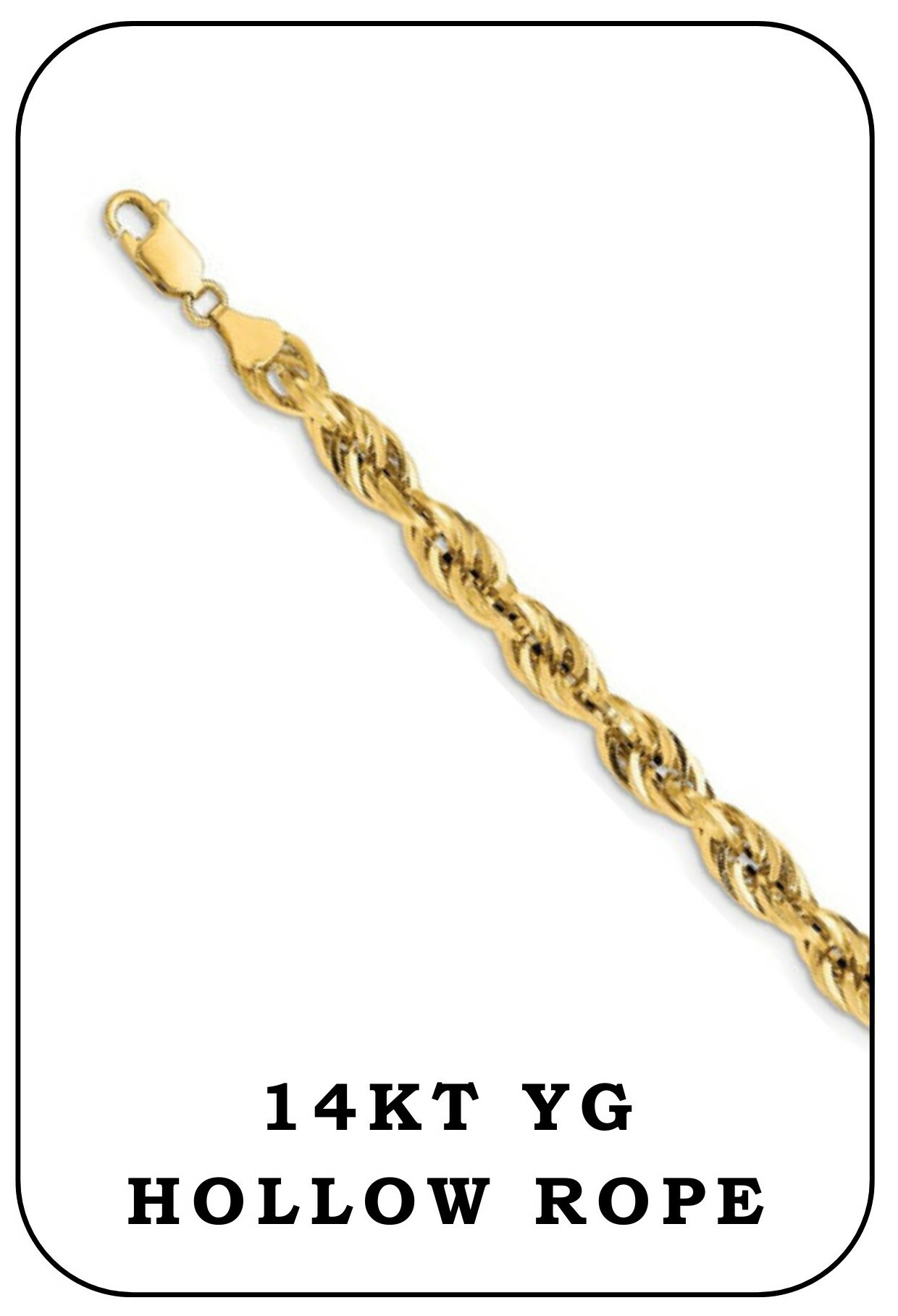 14k Gold Hollow Rope