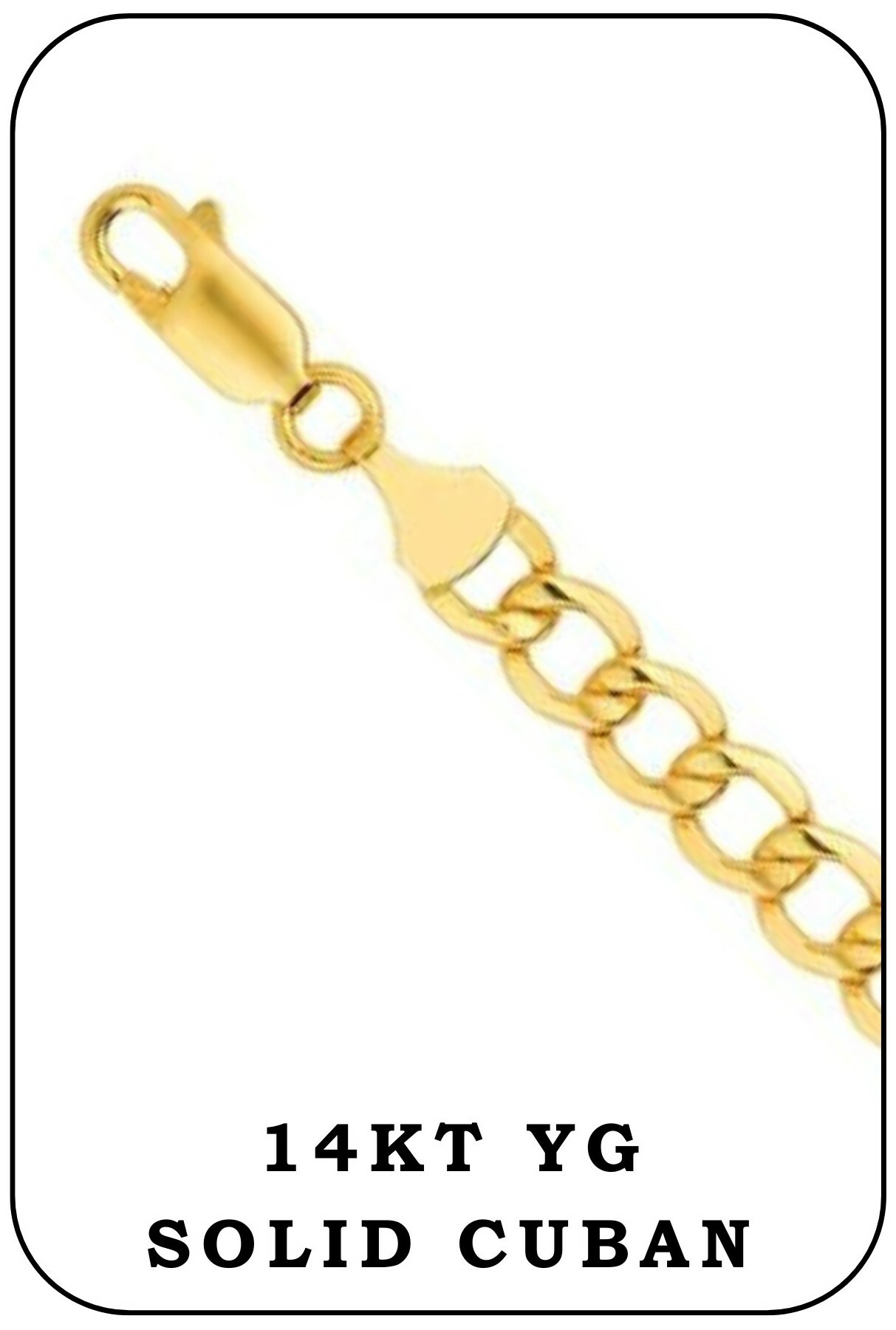 14k Gold Solid Cuban