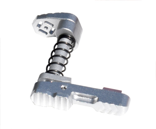 Presma AR-15 DPMS AR 308  Ambidextrous Extended Modular Magazine Release & Catch Button, Silver [AAMRK01-S]