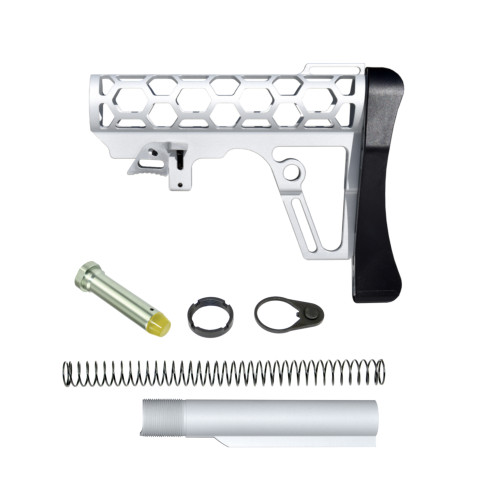 Presma Skeletonized Mil-Spec Stock Assembly - Silver [A25K-S]