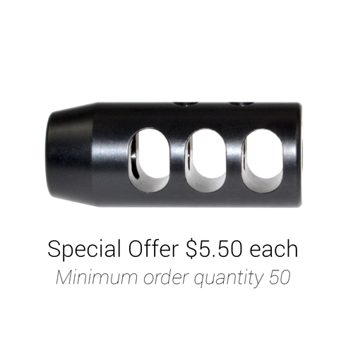 Special offer - 50pcs or more - 1/2x28 Muzzle Brake, Black Steel - AR-15 (MZ-02-01-B)