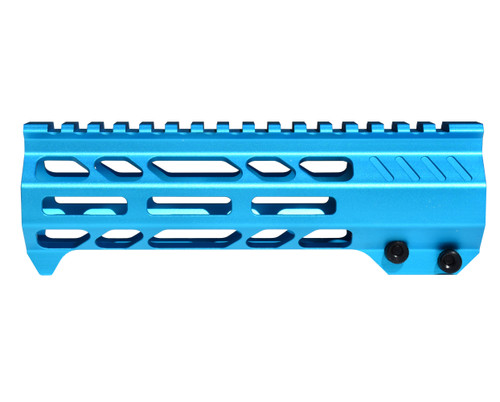 7" Blue M-LOK Free Float Handguard with Integrated Hand Stop for 223/5.56 Uppers [MMARH7-BL]