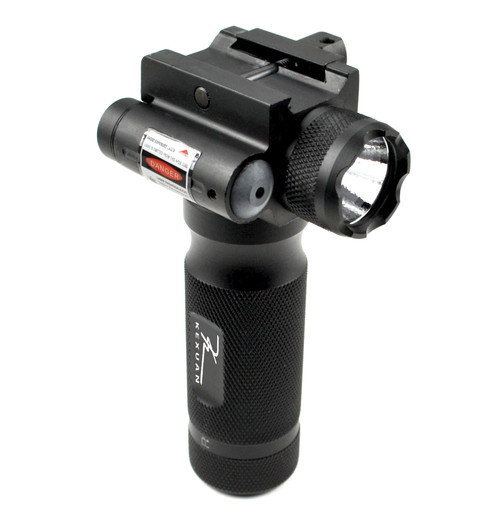 Tactical LED Aluminum Front Grip Flashlight and Red Laser Sight Combo [GPRL01]