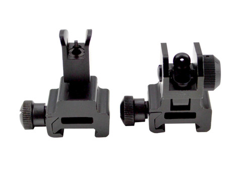 AR Flip-up Backup Sights SET, Aluminum, Black [MFLFS02+MFLRS01]