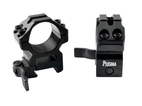 Presma 1” Quick Release Medium Profile Scope Rings for Picatinny Rails [PT-QR25M4]