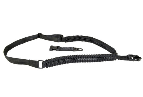 Tactical Single Point Sling AR Clip Style, All Black Paracord