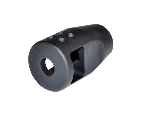 1/2x28 Muzzle Brake - Shorter Length, Black Steel - AR-15 (MZ-06S-01-B)