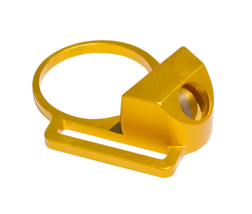 Aluminum Receiver End Plate with LEFT SIDE 1" Sling Adapter for .223/5.56/.308 Buffer Tubes, Gold [ABTA10-GL]