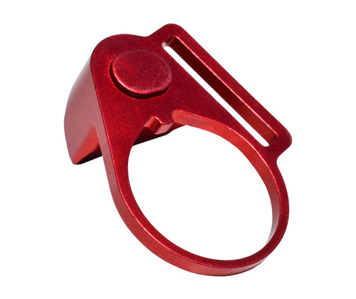 Aluminum Receiver End Plate with Right Hand Side 1" Sling Adapter for AR .223/5.56/.308 Buffer Tubes, Dark Red