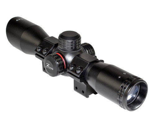 Kexuan 4X32 Compact Scope with Red/Green 5 Line Reticle and 1" Dovetail Scope Rings [KX 4X32MLF-AG]