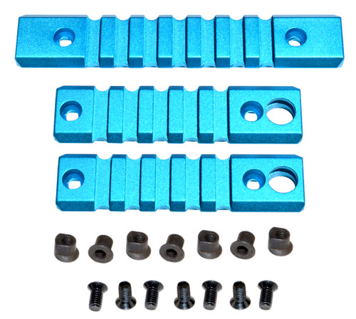 KeyMod to Picatinny Rail Adapter Kit - 1 x 7 slot; 2 x 5 slot -Blue [RLKMK2-BL]